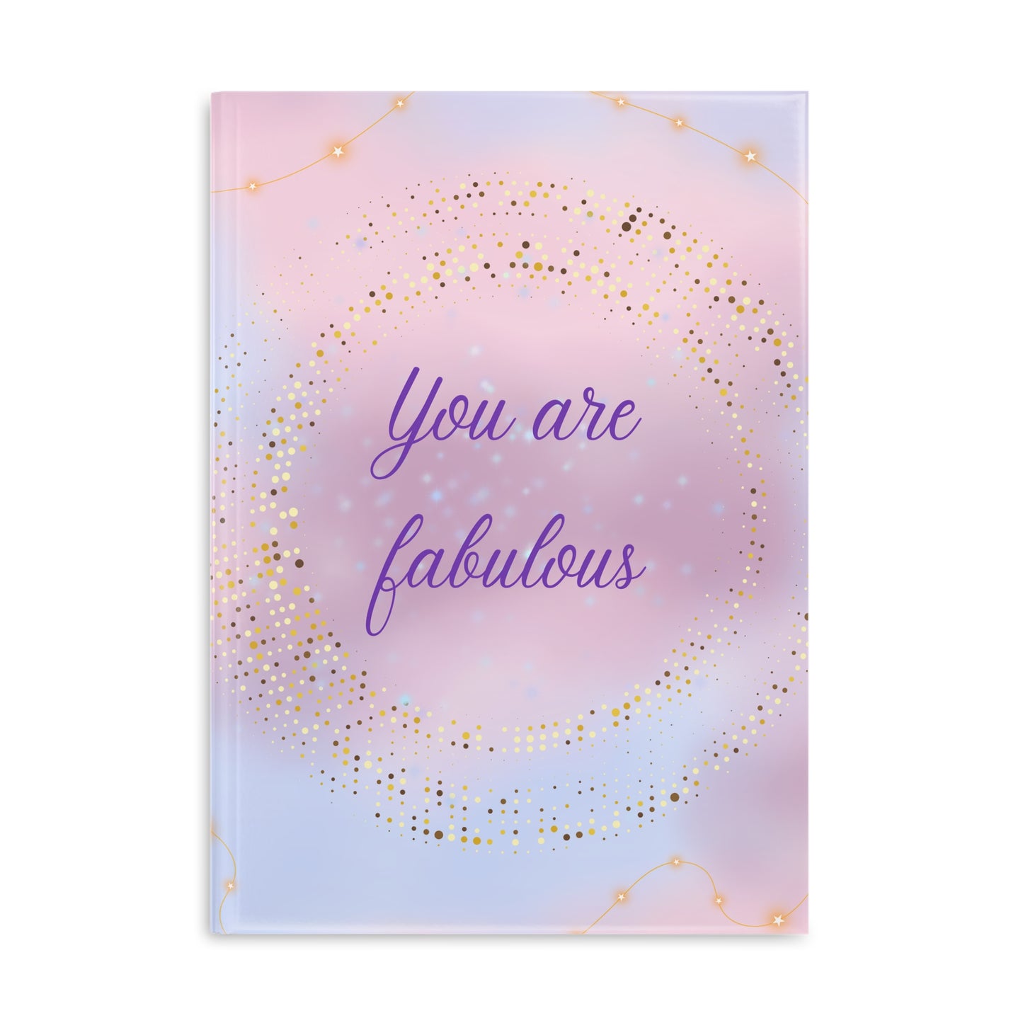 You Are Fabulous Notebook Pastel Sparkle Design, Notizbuch A4 A5 mit Glitzer Look und Motivations Spruch