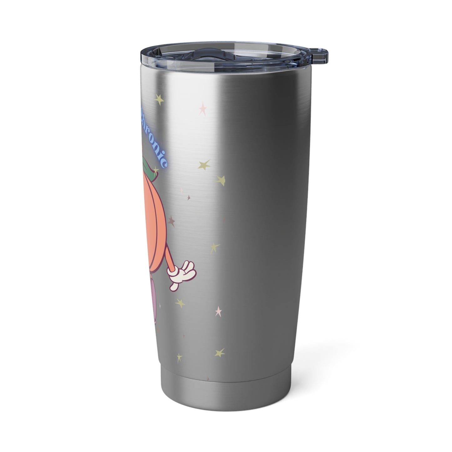 My Anxiety Is Chronic But This Peach Is Iconic Retro Cartoon Tumbler Funny Stainless Steel Cup