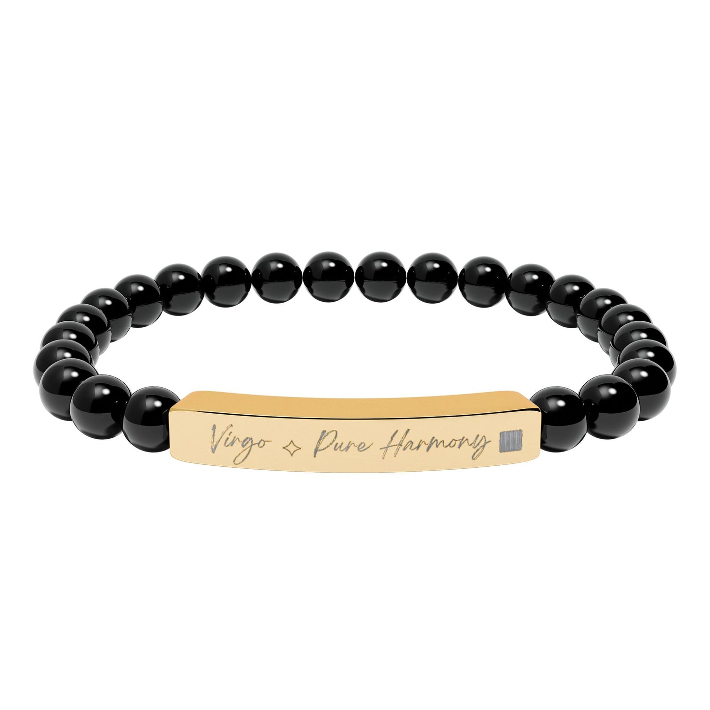 Zodiac Energy Bracelet  Personalized Engraved Bar | Choose Your Sign & Healing Stone | Astrology Gift Jewelry