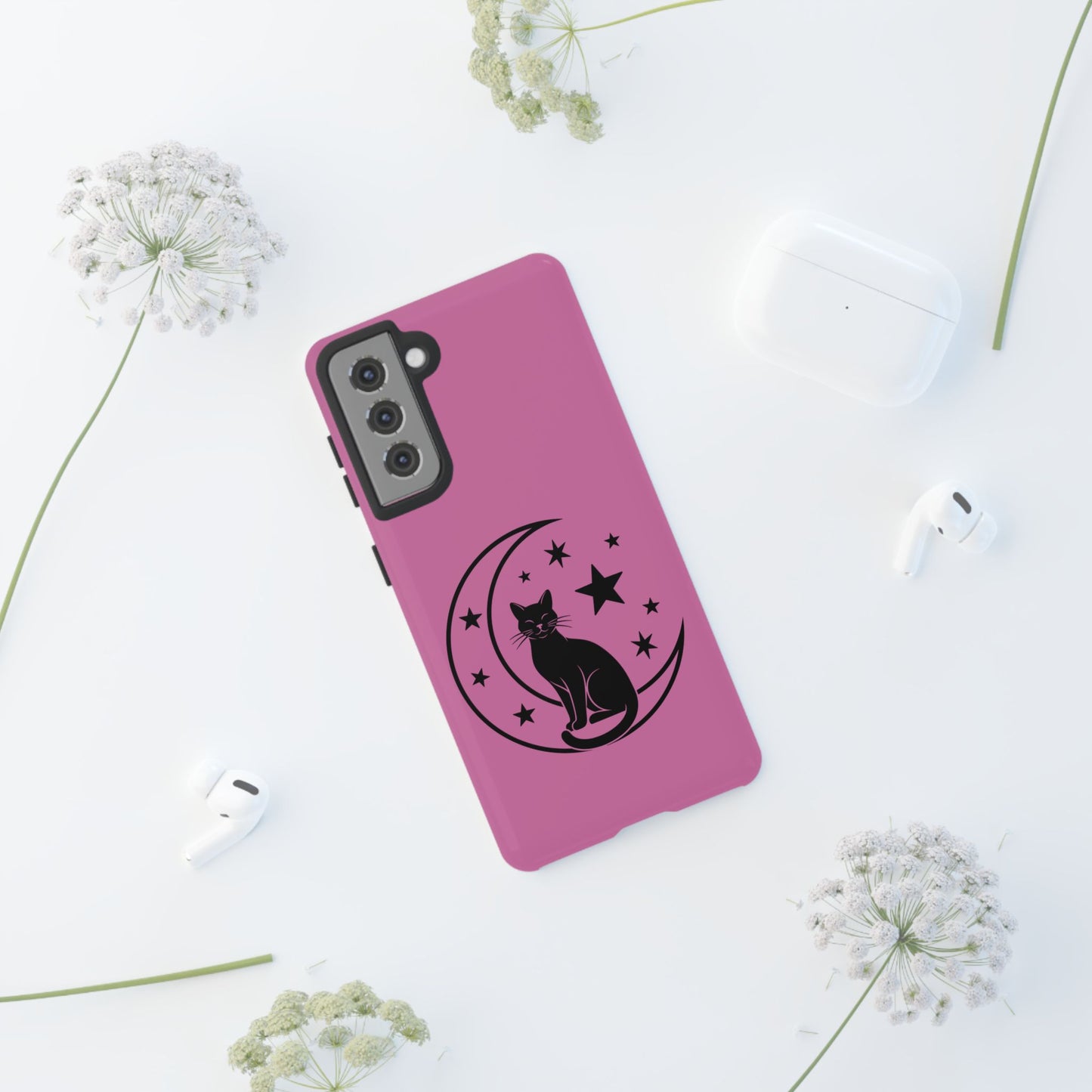 Black Cat Moon Phone Case for iPhone and Samsung