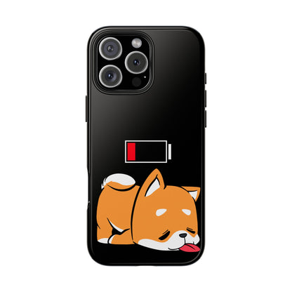 Shiba Inu Low Battery Phone Case for iPhone and Samsung