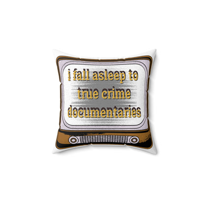 Retro True Crime Pillow  Cozy Vintage TV Design for Documentary Lovers