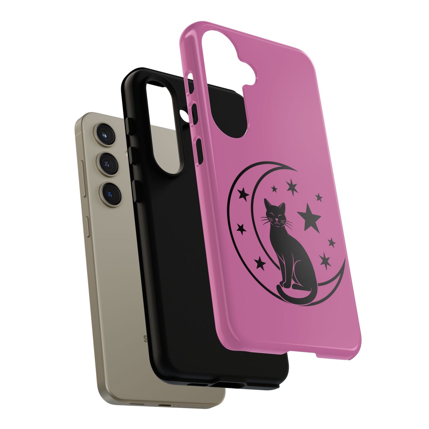Black Cat Moon Phone Case for iPhone and Samsung