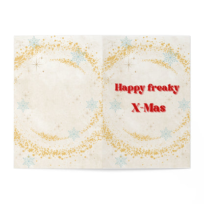 Funny Christmas Card Set  Happy Freaky X-Mas Printable Holiday Card Modern Festive Greeting Card by Wild Mint Goods