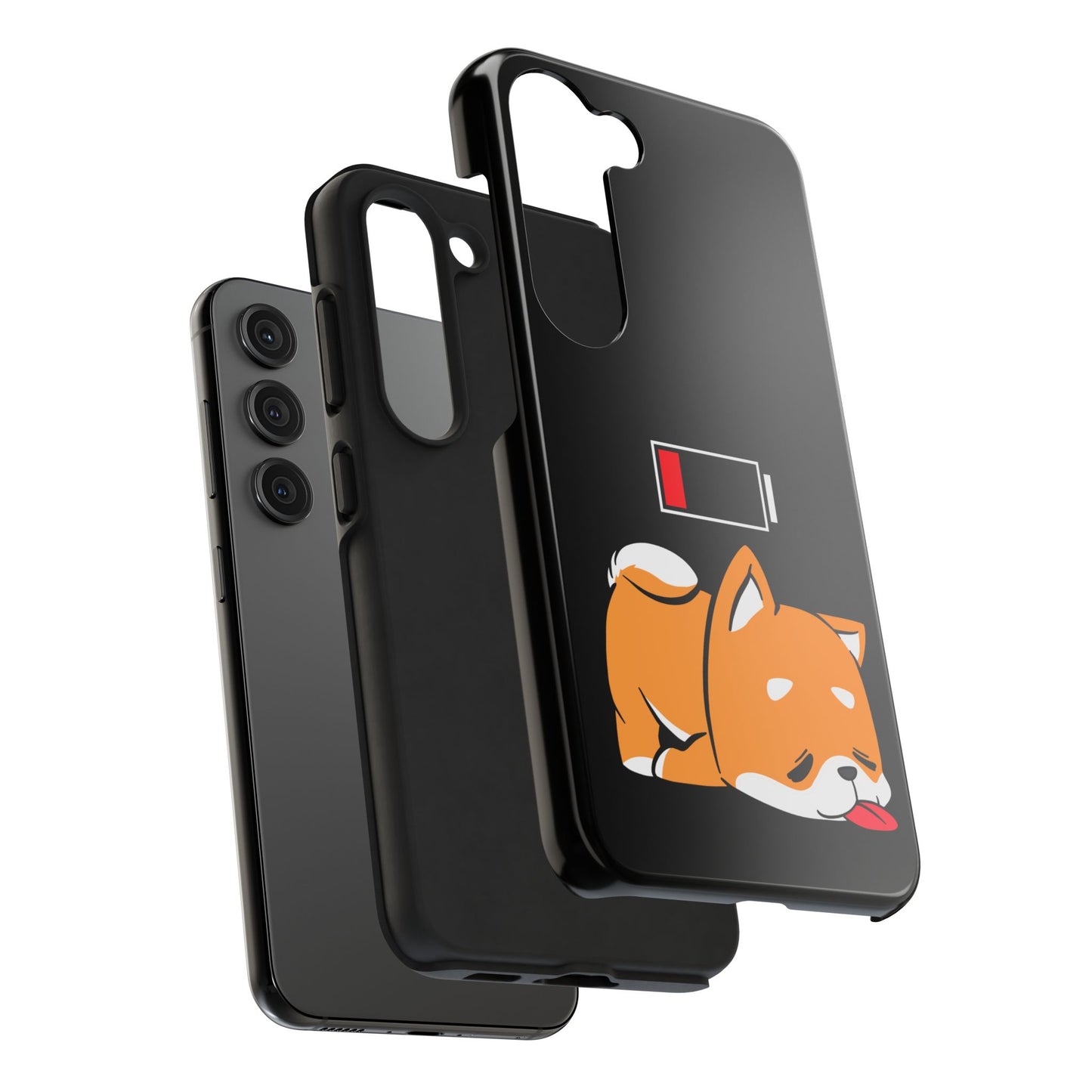 Shiba Inu Low Battery Phone Case for iPhone and Samsung