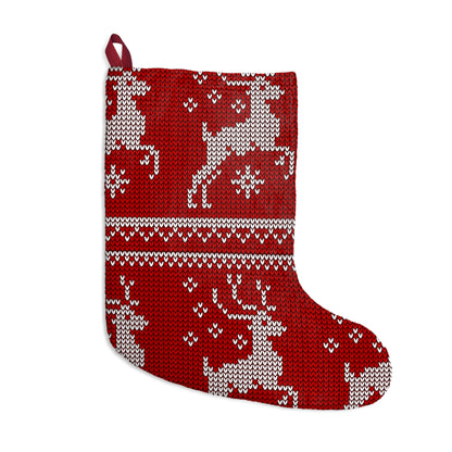 Cozy Christmas Stocking, Knitted Holiday Decor, Festive Home Decoration, Personalized Gift, Reindeer Pattern Stocking