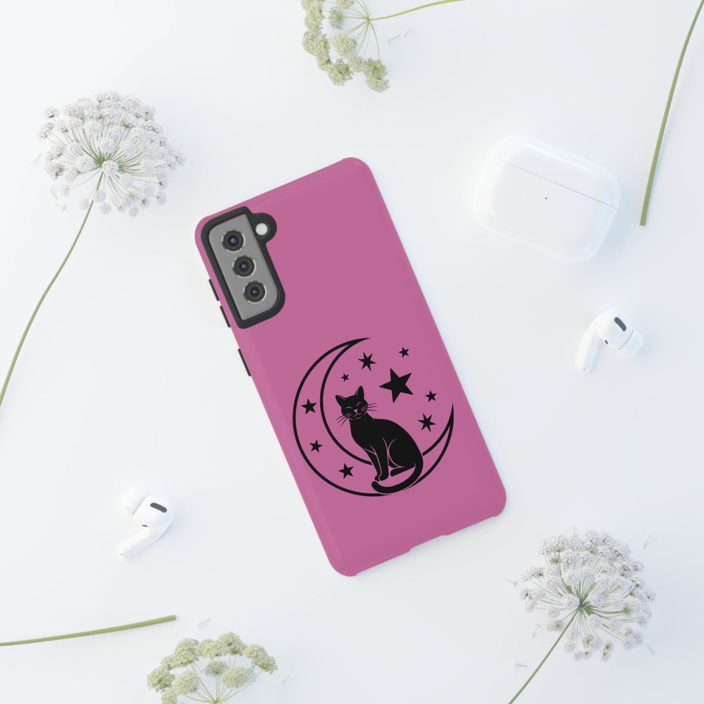 Black Cat Moon Phone Case for iPhone and Samsung