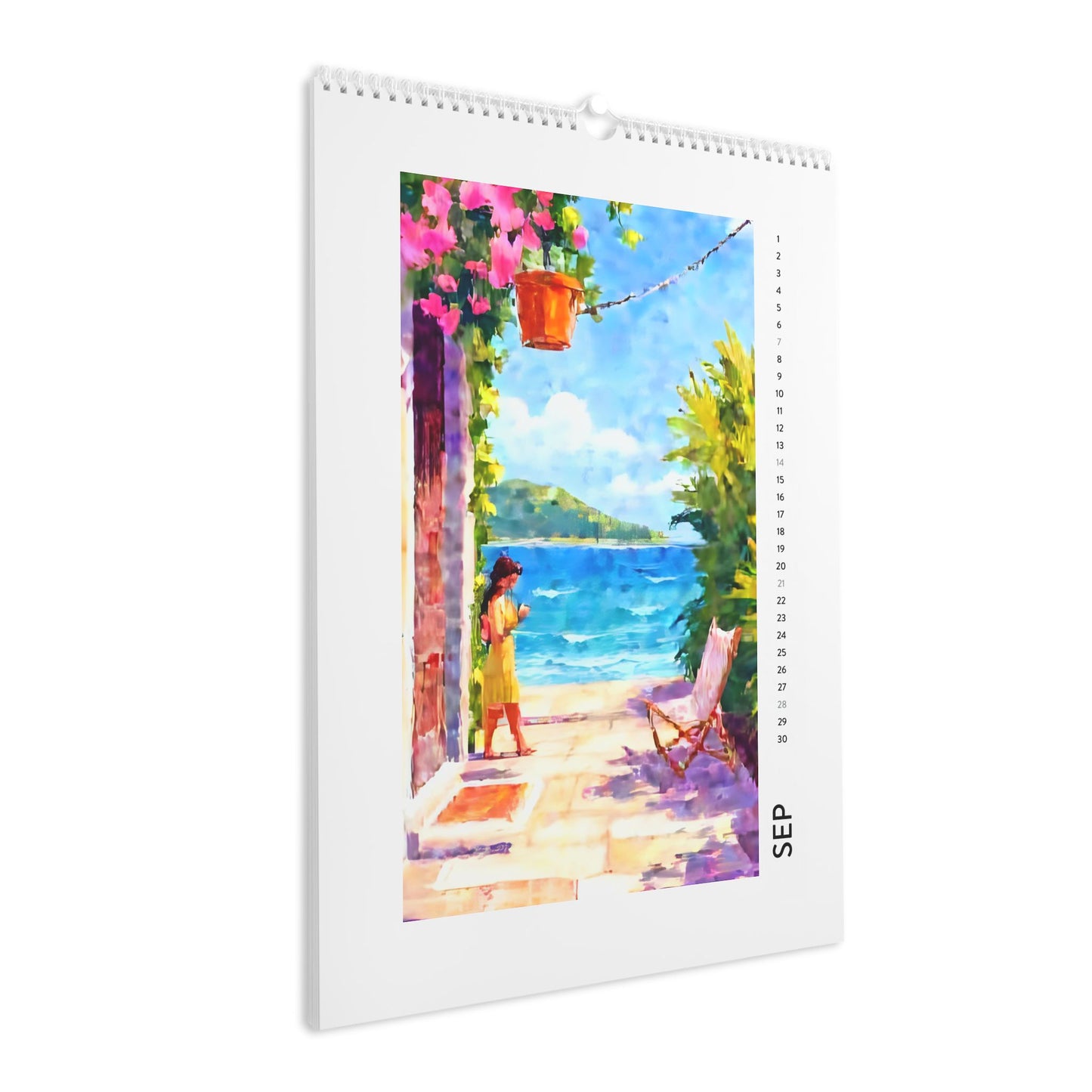 Aquarelle Greek Wall Calendar 2026, 12 Month Planner, Office Organization, Home Decor, Gift for Traveler, Holiday Gift