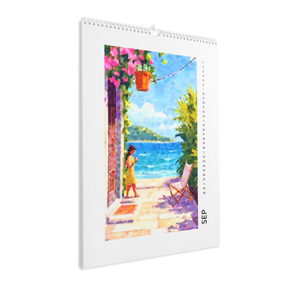 Aquarelle Greek Wall Calendar 2026, 12 Month Planner, Office Organization, Home Decor, Gift for Traveler, Holiday Gift
