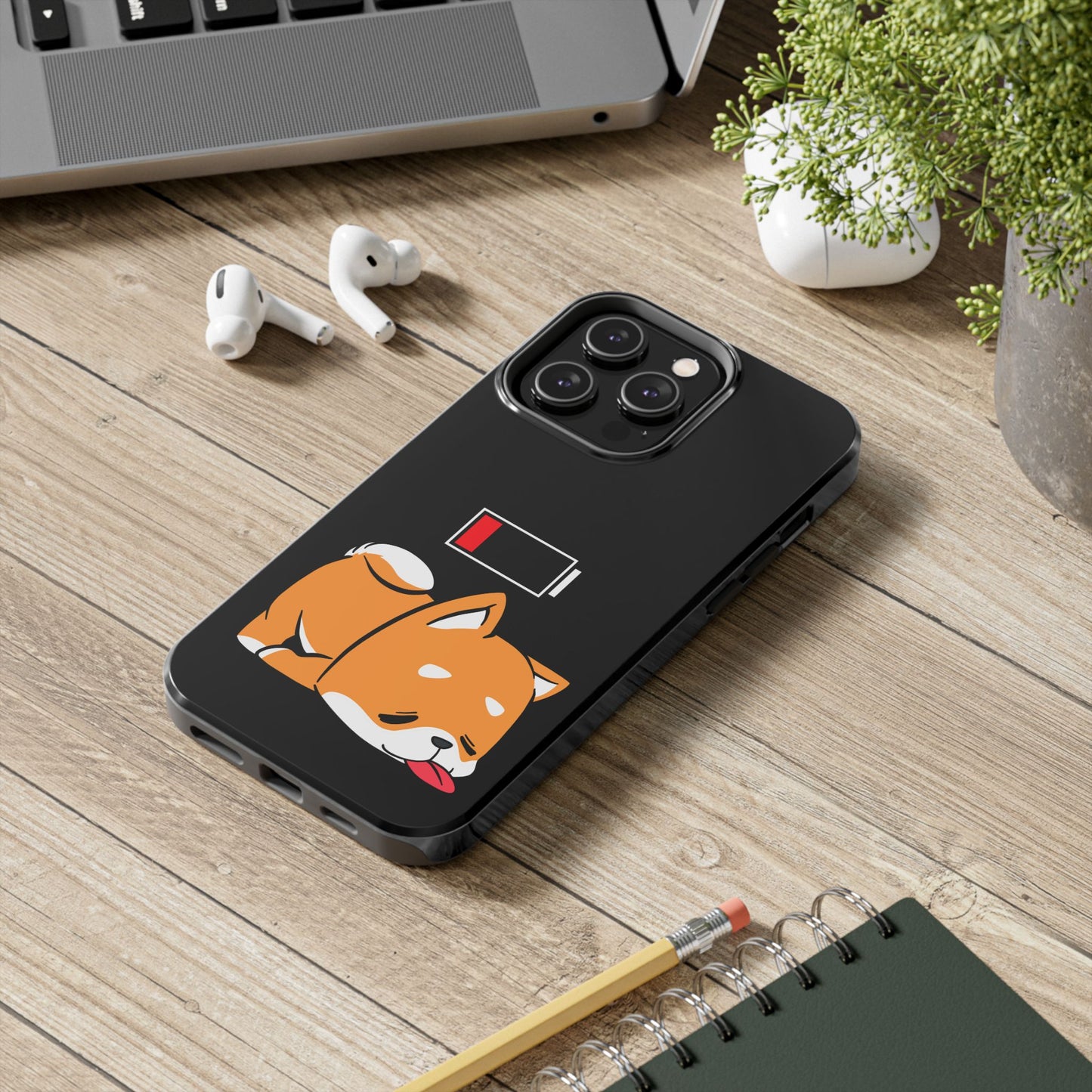 Shiba Inu Low Battery Phone Case for iPhone and Samsung