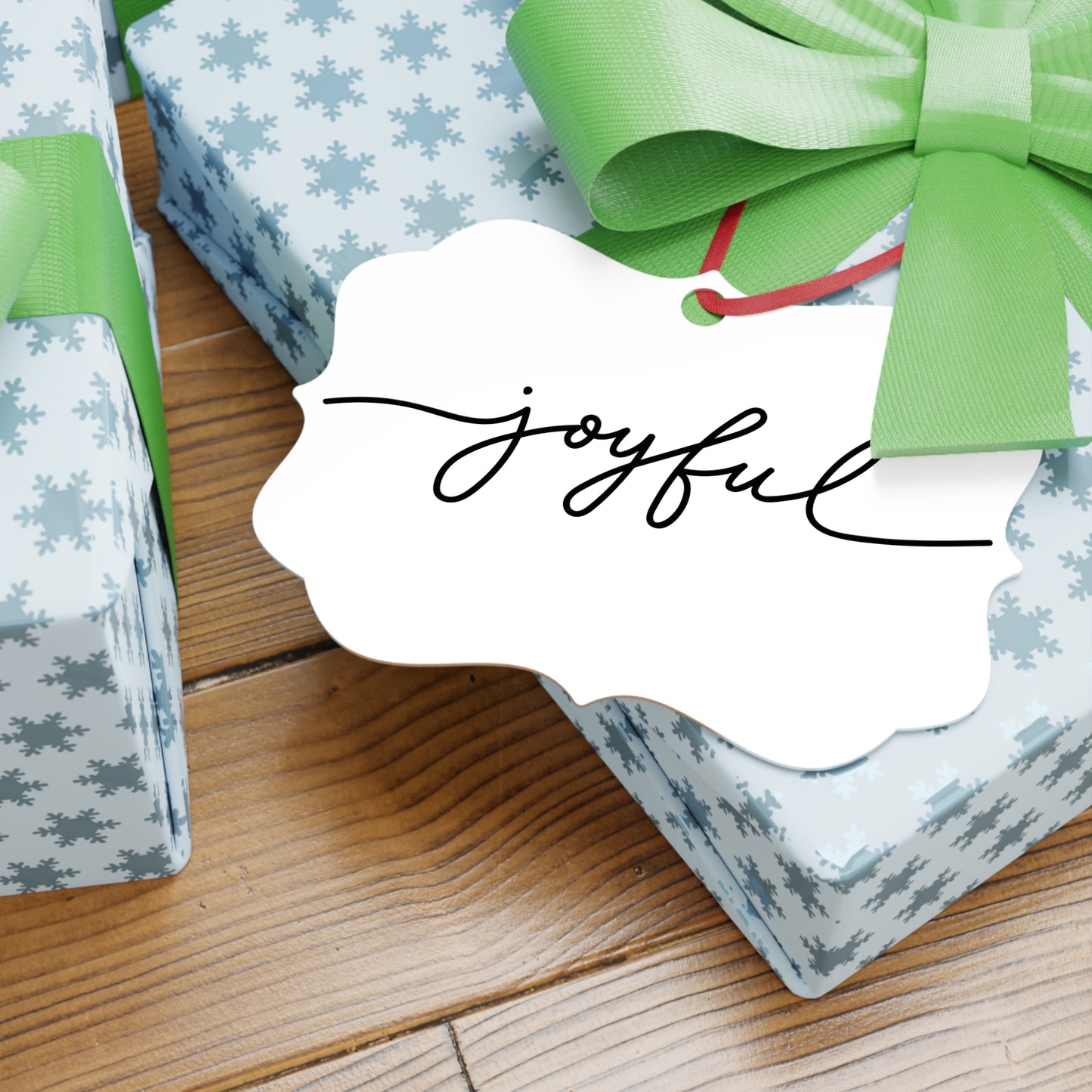 Joyful Aluminum Ornament - Elegant Holiday Décor