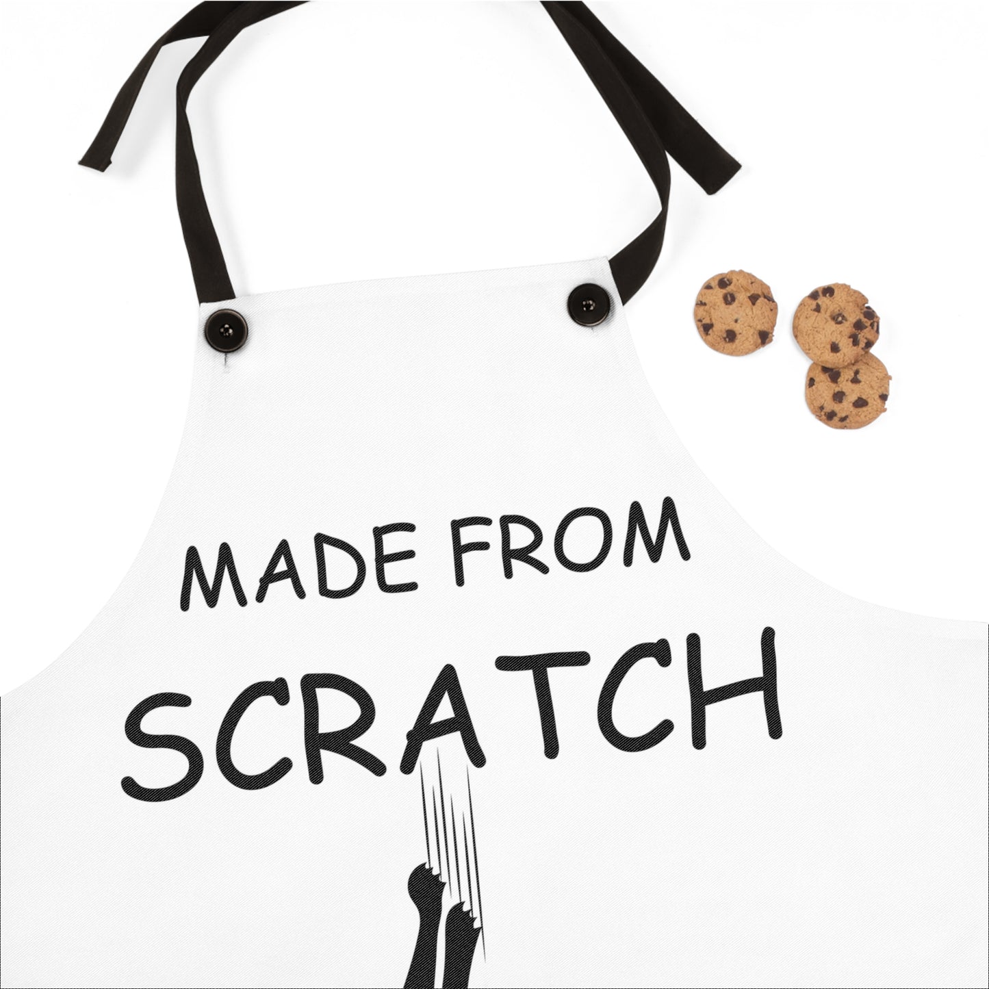 Funny Made from Scratch Cat Apron | Cute Black Cat Gift for Cat Lovers Chefs | Humorous Cooking Apron for Men and Women