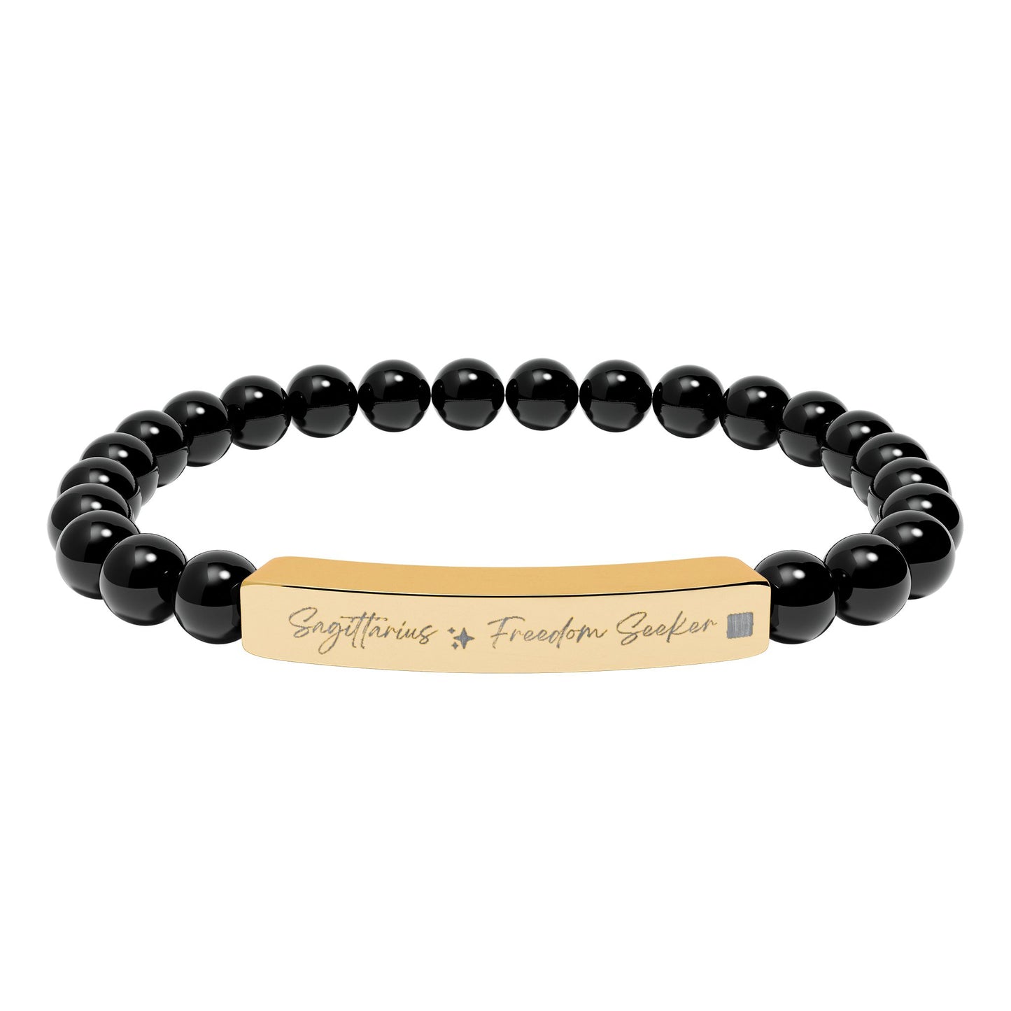 Zodiac Energy Bracelet Personalized Engraved Bar | Choose Your Sign & Healing Stone | Astrology Gift Jewelry