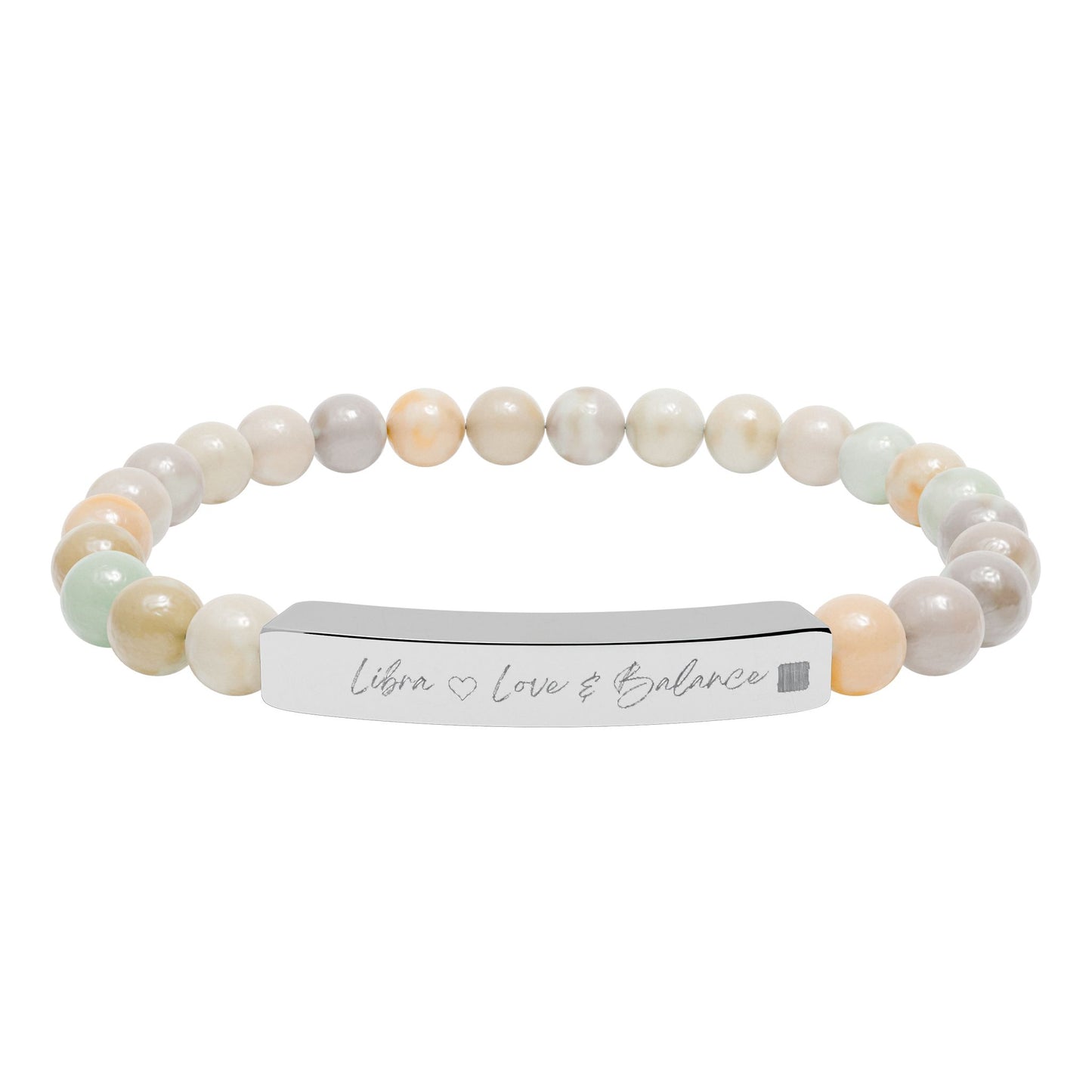 Zodiac Energy Bracelet Personalized Engraved Bar | Choose Your Sign & Healing Stone | Astrology Gift Jewelry