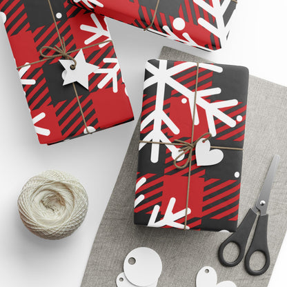 Festive Wrapping Paper, Holiday Gift Wrap, Christmas Wrapping, Snowflake Design, Seasonal Packaging