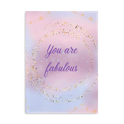 You Are Fabulous Notebook Pastel Sparkle Design, Notizbuch A4 A5 mit Glitzer Look und Motivations Spruch