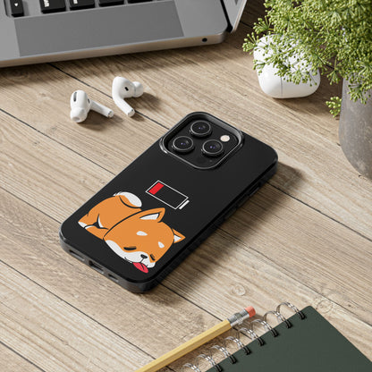 Shiba Inu Low Battery Phone Case for iPhone and Samsung
