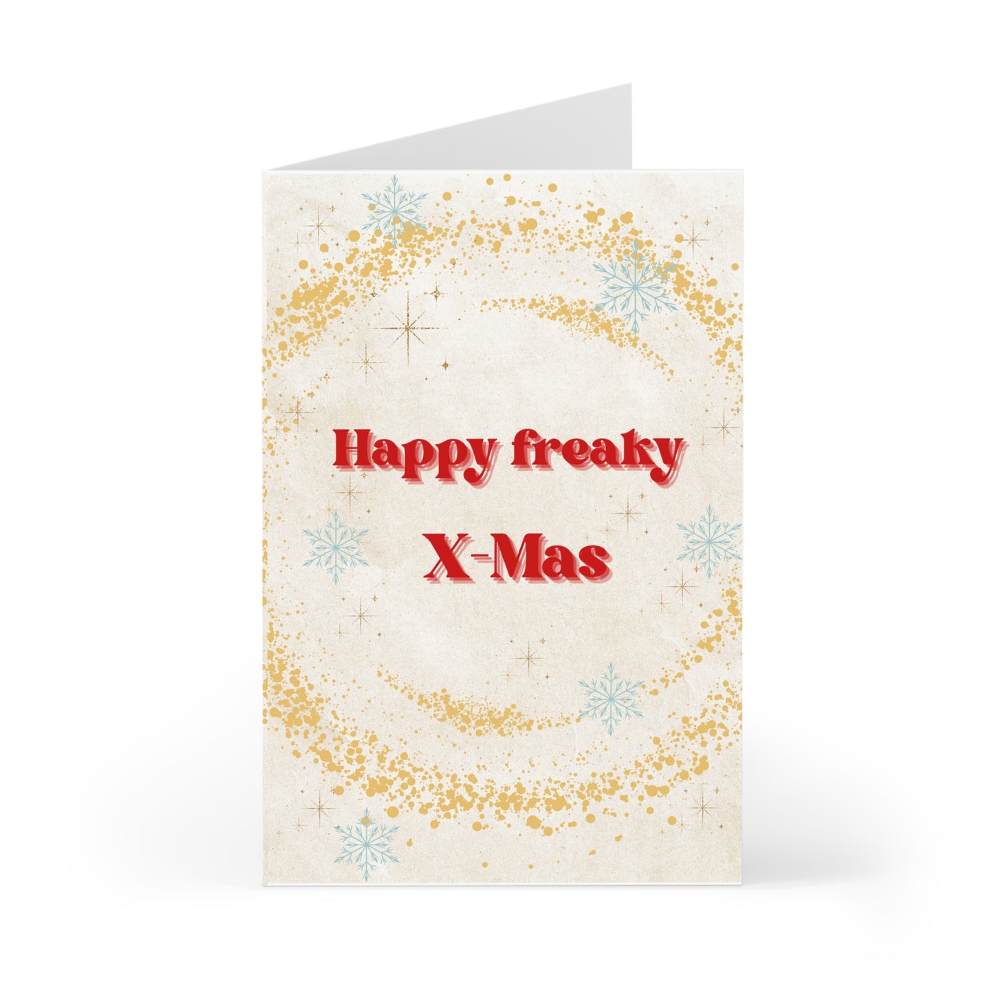 Funny Christmas Card Set  Happy Freaky X-Mas Printable Holiday Card Modern Festive Greeting Card by Wild Mint Goods