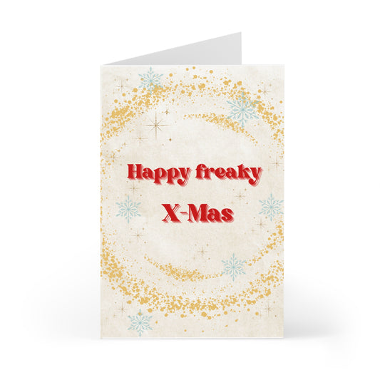 Funny Christmas Card Set  Happy Freaky X-Mas Printable Holiday Card Modern Festive Greeting Card by Wild Mint Goods