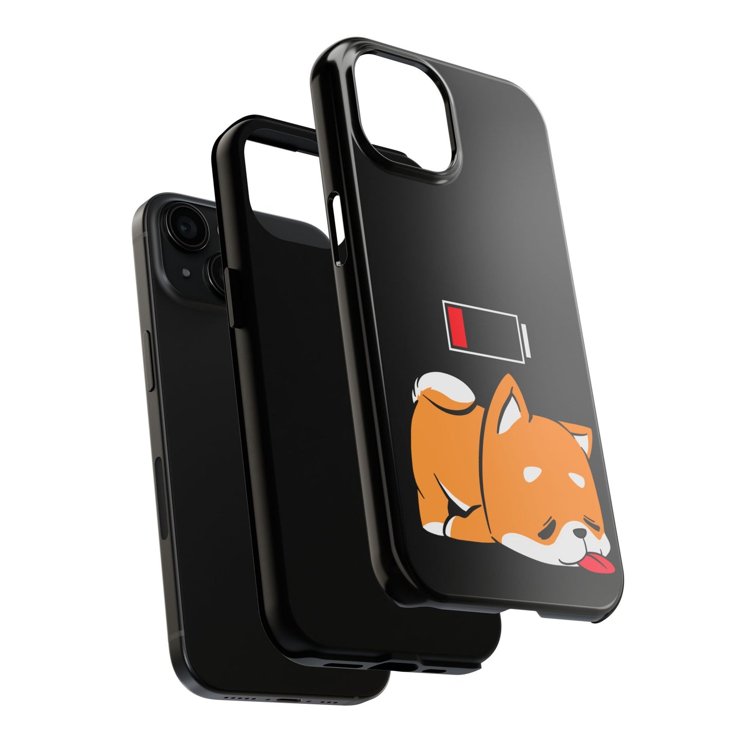 Shiba Inu Low Battery Phone Case for iPhone and Samsung