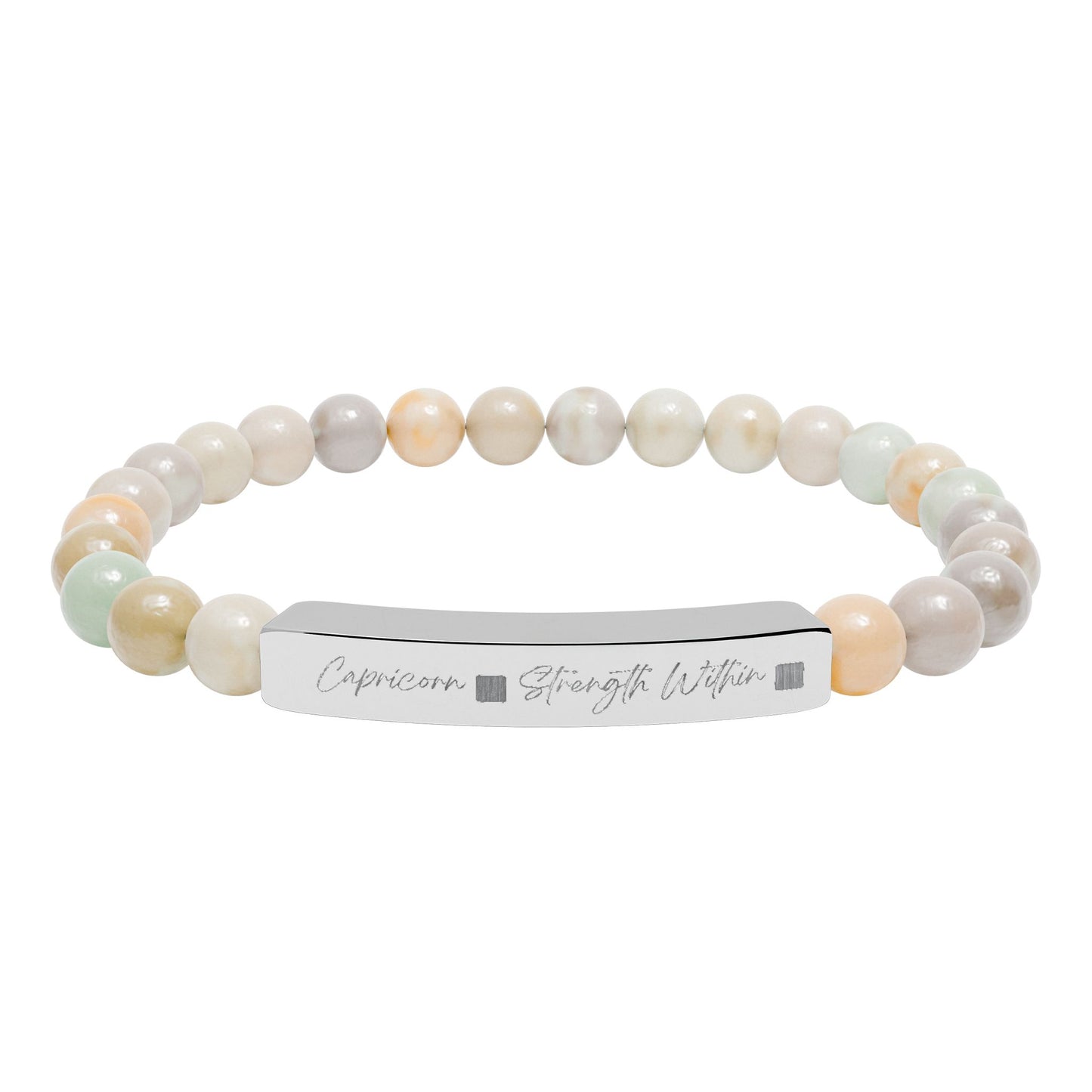 Zodiac Energy Bracelet  Personalized Engraved Bar | Choose Your Sign & Healing Stone | Astrology Gift Jewelry