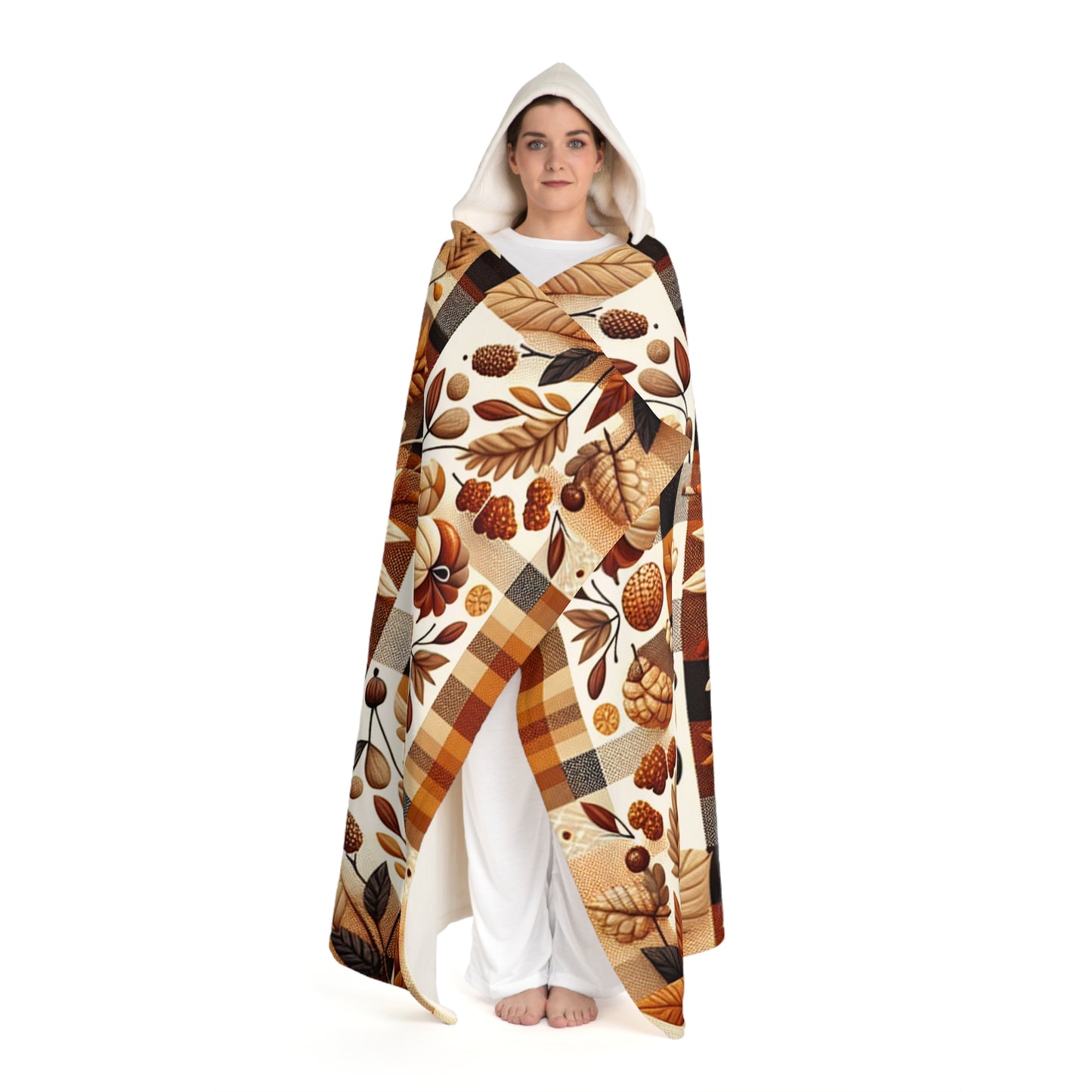 Fall Sherpa Blanket Cozy, Warm, Festive Design, Herbstliche Kuscheldecke Sherpa Warm, Flauschig, Festliches Design