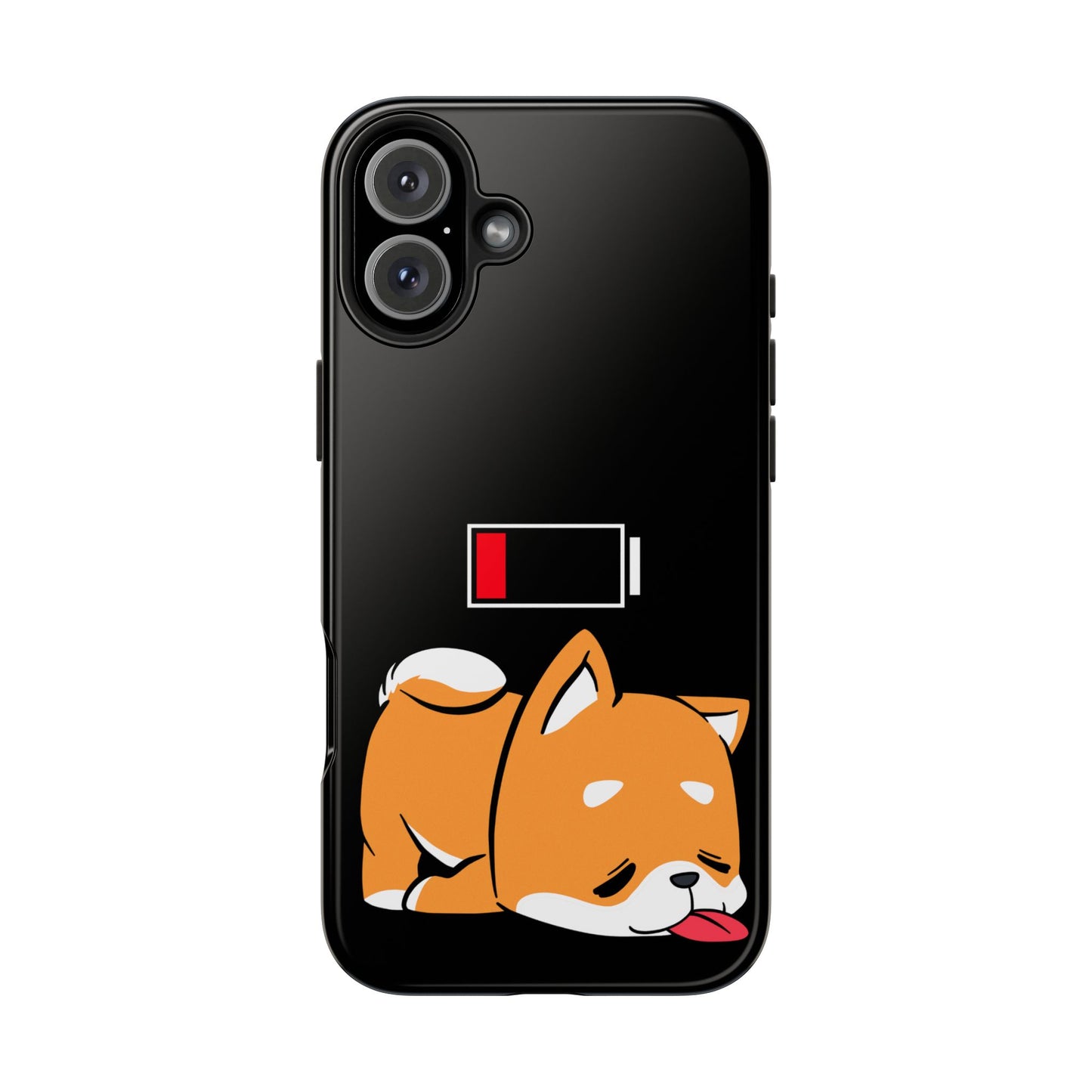 Shiba Inu Low Battery Phone Case for iPhone and Samsung