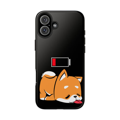 Shiba Inu Low Battery Phone Case for iPhone and Samsung