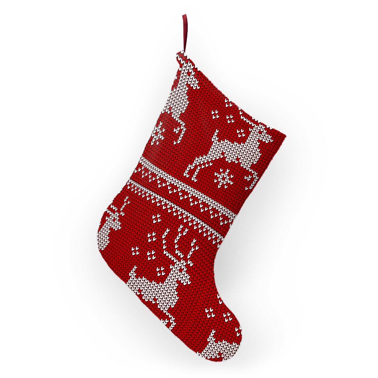 Cozy Christmas Stocking, Knitted Holiday Decor, Festive Home Decoration, Personalized Gift, Reindeer Pattern Stocking