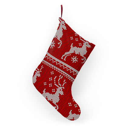 Cozy Christmas Stocking, Knitted Holiday Decor, Festive Home Decoration, Personalized Gift, Reindeer Pattern Stocking