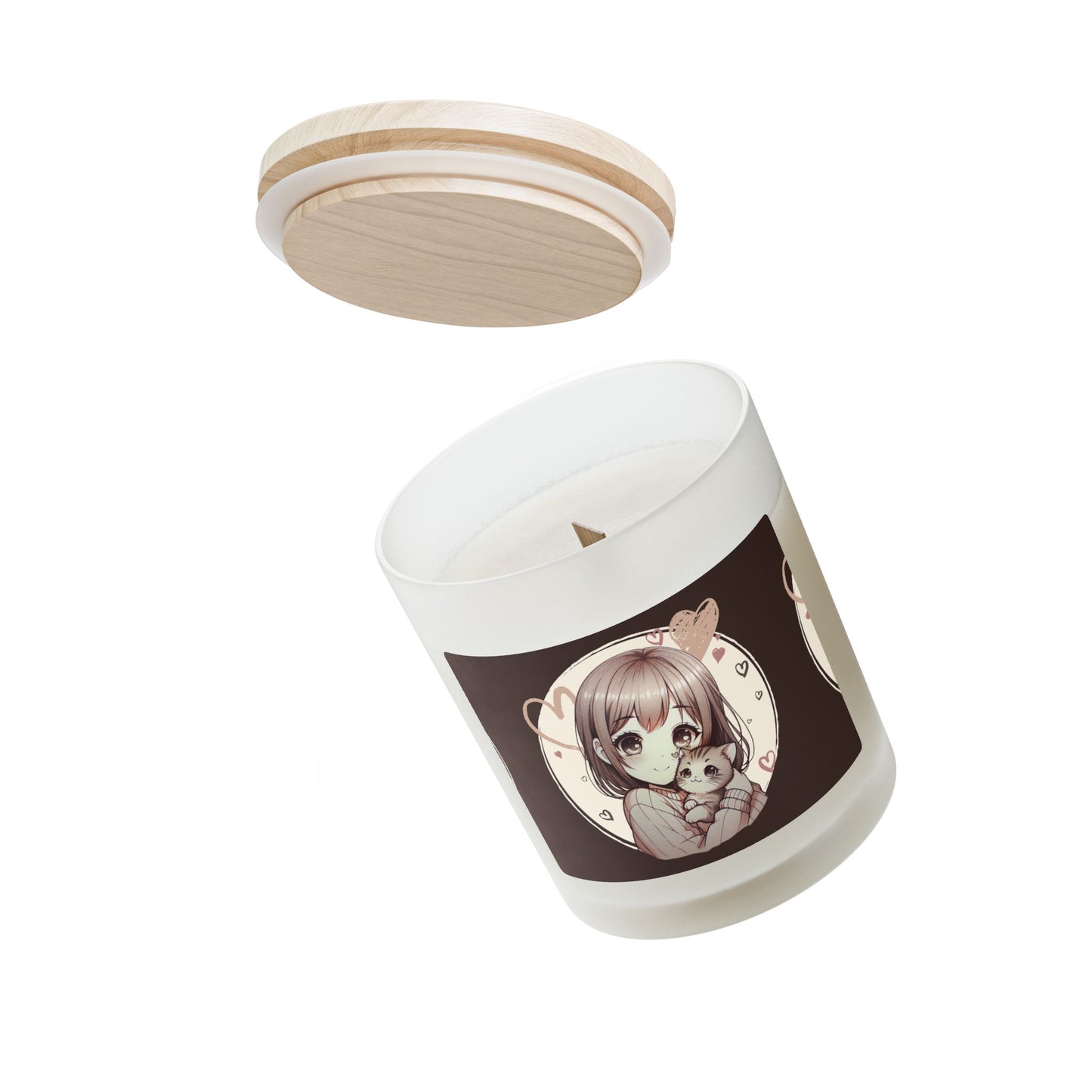 Sweetheart Frosted Glass Candle - Cozy Home Decor, Cute Gift for Her, Aromatherapy, Birthday & Valentine's Day, Pet Lover Candle