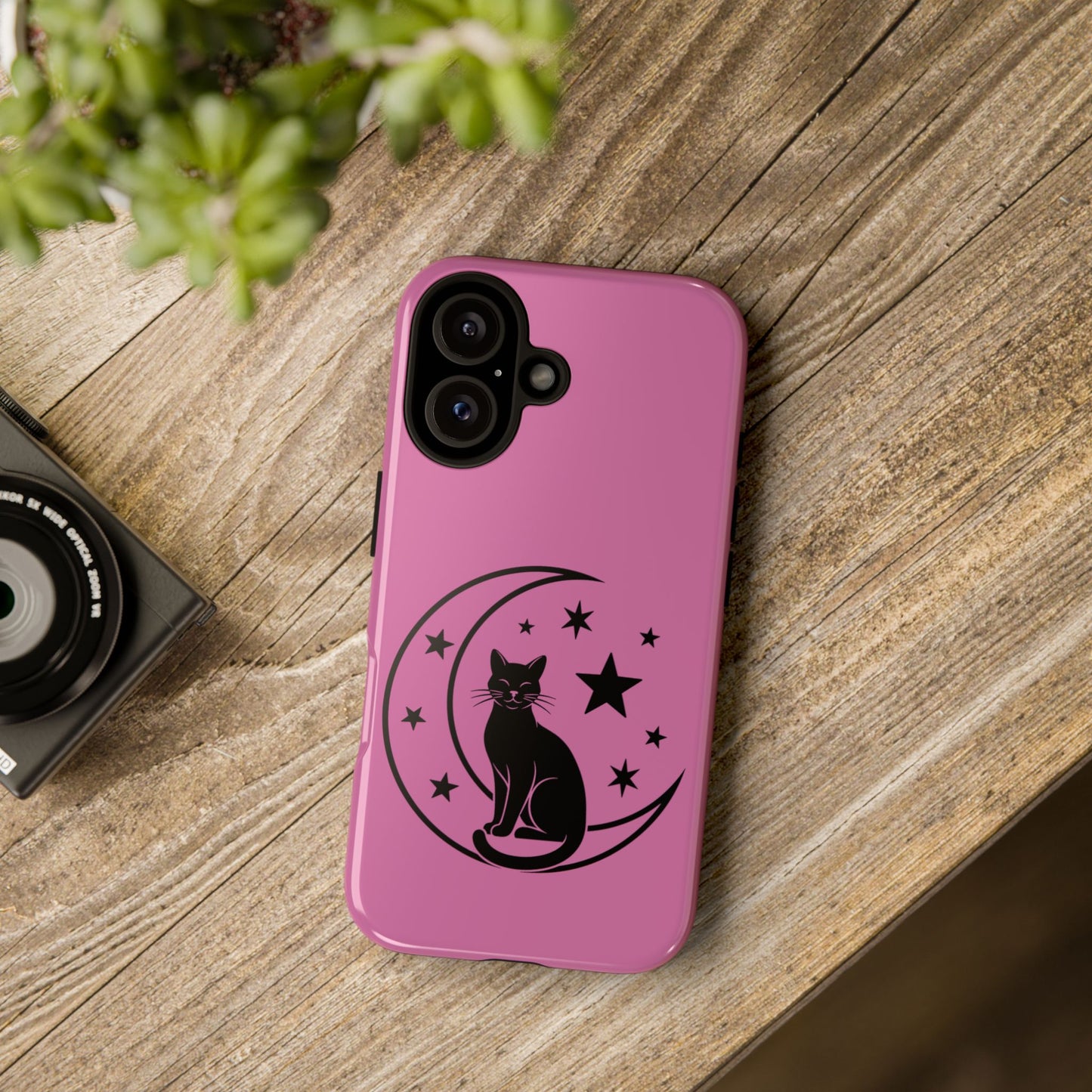Black Cat Moon Phone Case for iPhone and Samsung