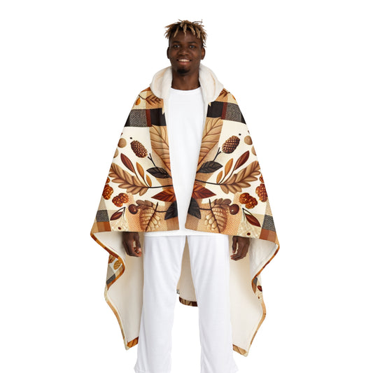 Fall Sherpa Blanket Cozy, Warm, Festive Design, Herbstliche Kuscheldecke Sherpa Warm, Flauschig, Festliches Design