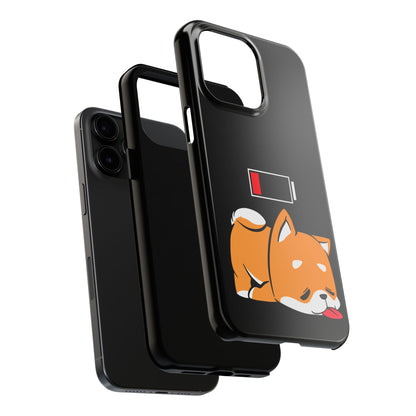 Shiba Inu Low Battery Phone Case for iPhone and Samsung