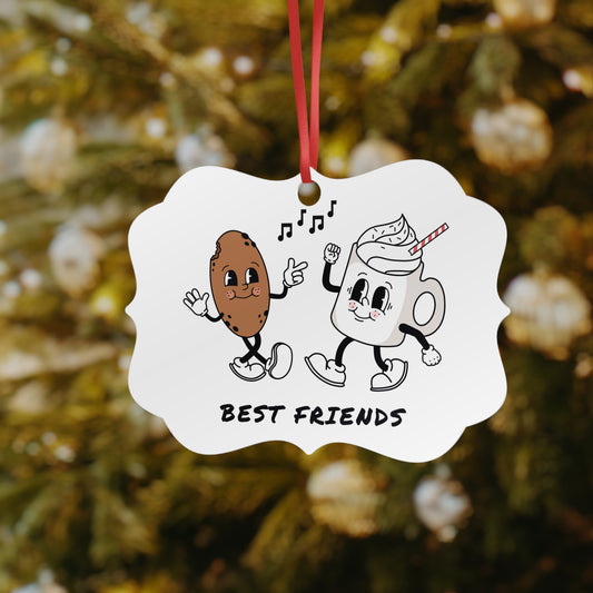 Best Friends Aluminum Ornament, Cute Friendship Decor, Fun Holiday Keepsake, Unique Gift for Friends, Personalized Ornament Gift