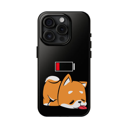 Shiba Inu Low Battery Phone Case for iPhone and Samsung