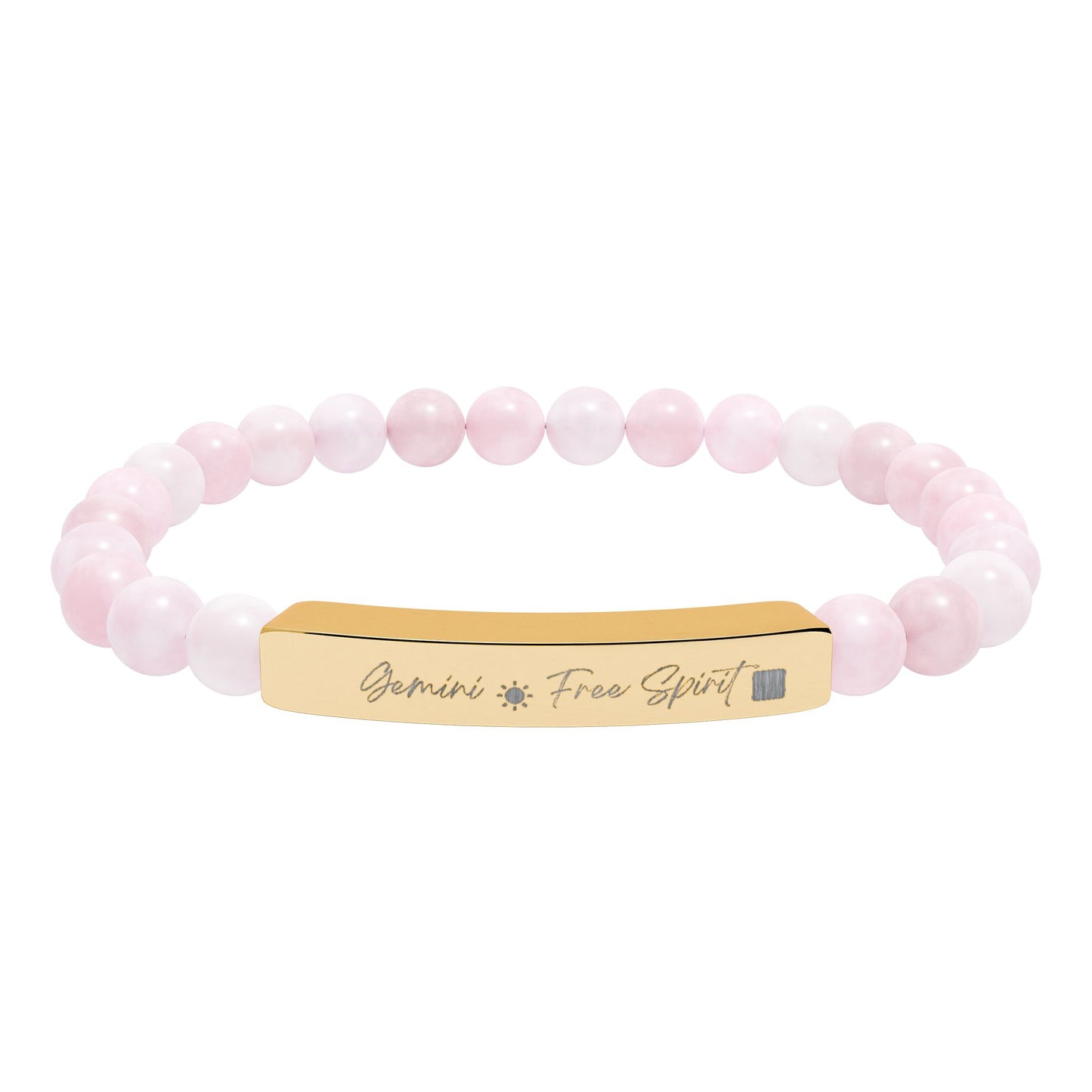 Zodiac Energy Bracelet  Personalized Engraved Bar | Choose Your Sign & Healing Stone | Astrology Gift Jewelry