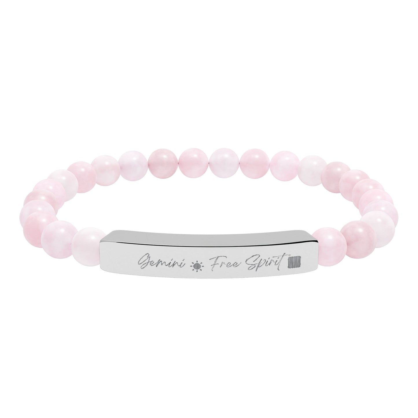 Zodiac Energy Bracelet  Personalized Engraved Bar | Choose Your Sign & Healing Stone | Astrology Gift Jewelry