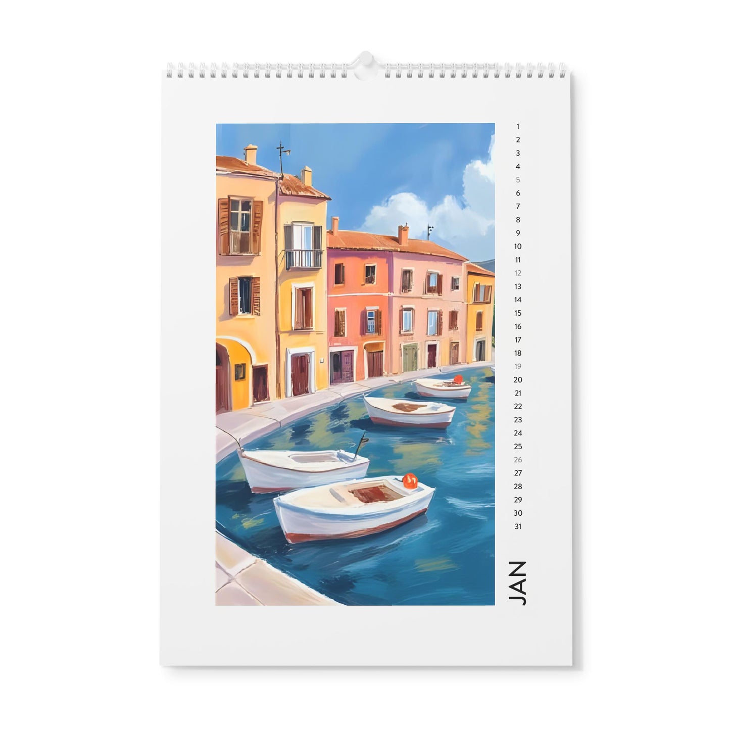 Aquarelle Greek Wall Calendar 2026, 12 Month Planner, Office Organization, Home Decor, Gift for Traveler, Holiday Gift