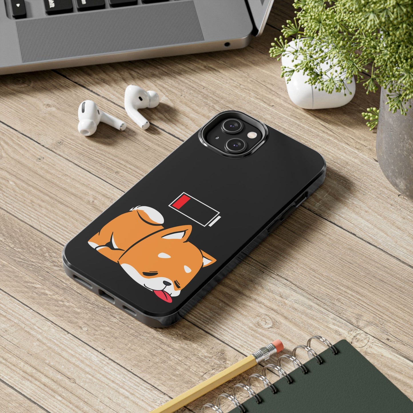 Shiba Inu Low Battery Phone Case for iPhone and Samsung