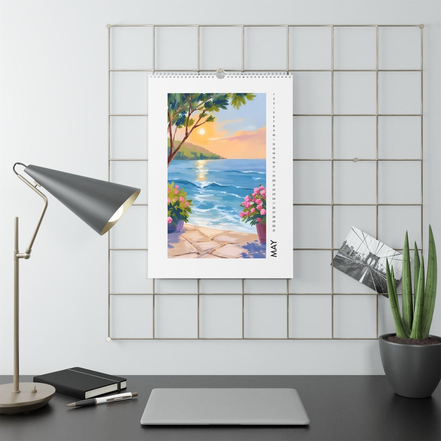 Aquarelle Greek Wall Calendar 2026, 12 Month Planner, Office Organization, Home Decor, Gift for Traveler, Holiday Gift