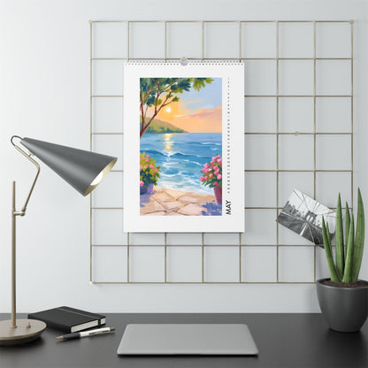 Aquarelle Greek Wall Calendar 2026, 12 Month Planner, Office Organization, Home Decor, Gift for Traveler, Holiday Gift