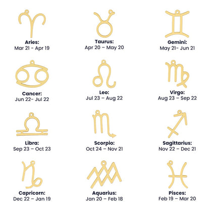 18K Gold Zodiac Necklace – Elegant Horoscope Jewelry Gift for Her