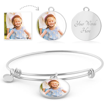 Personalized Luxury Heart Bangle – Upload Your Photo