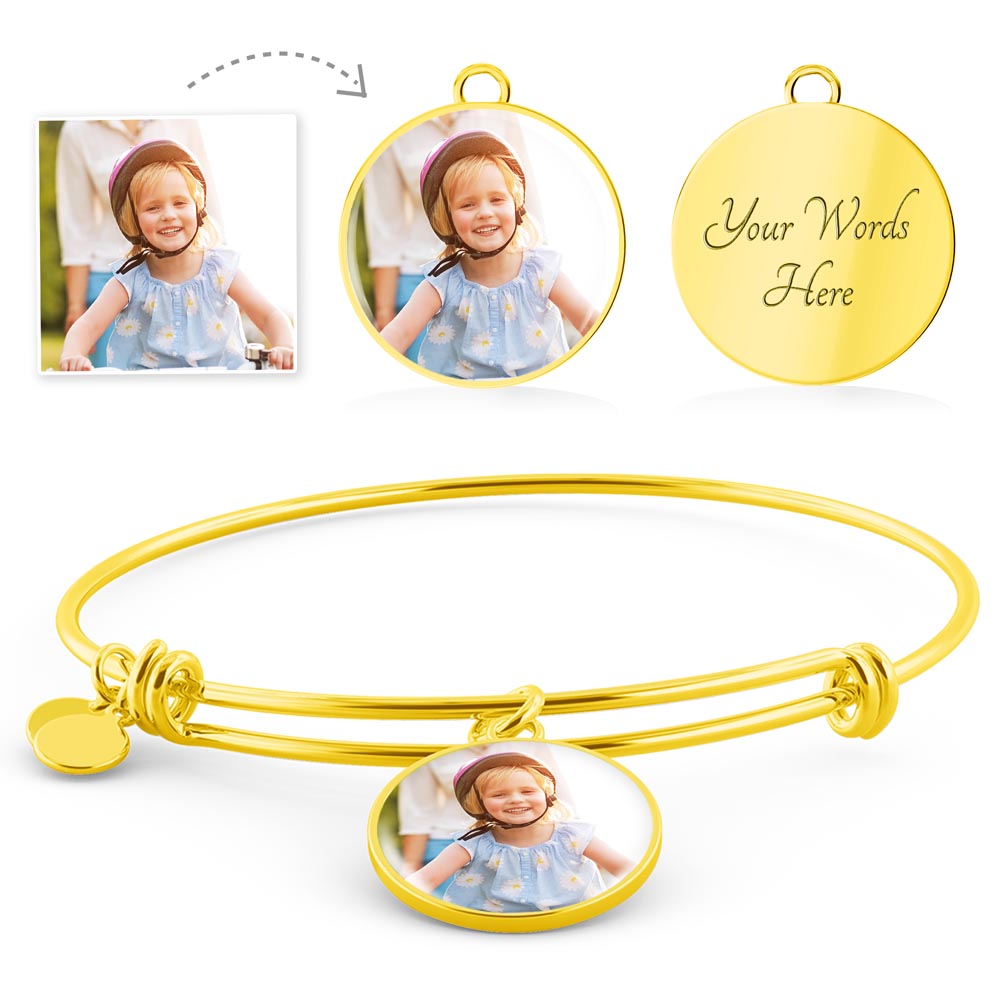 Personalized Luxury Heart Bangle – Upload Your Photo