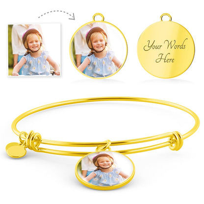 Personalized Luxury Heart Bangle – Upload Your Photo