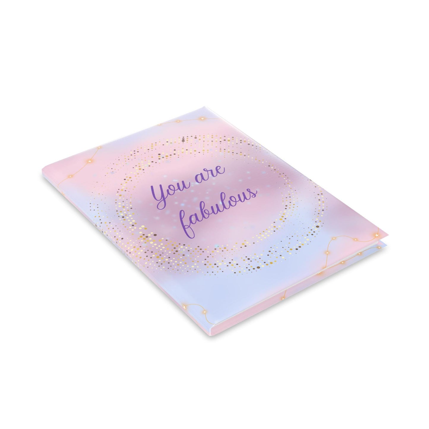 You Are Fabulous Notebook Pastel Sparkle Design, Notizbuch A4 A5 mit Glitzer Look und Motivations Spruch